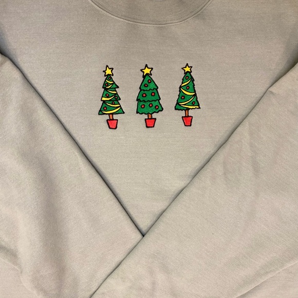 Christmas Tree Embroidered Sweatshirt - Picture 3 of 3